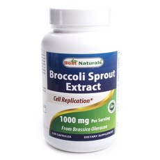 베스트네츄럴스 브로콜리 스프라우트 추출물 1000mg 캡슐 글루텐 프리 무설탕, 120개입, 1개