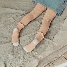 여아용 로맨틱 분리형 골지 타이즈
