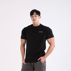 허그본 남성용 베이직 스몰 로고 머슬핏 반팔 티셔츠 무지라인 리뷰후기