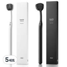 크리니엘 바이오플라스틱 텅클 혀클리너 브라이트 화이트 + 차콜 그레이 5세트