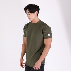 허그본 남성용 데일리 머슬핏 무지 반팔 티셔츠 태극라인