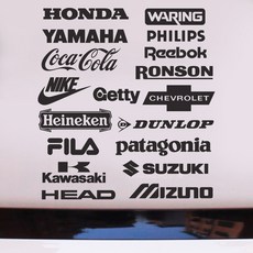 크레코 차량용 브랜드 로고 스티커 세트 A타입, 블랙, 1개