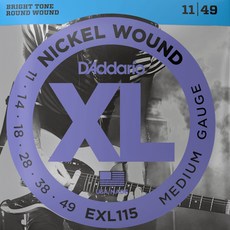 [심로악기] 공식수입정품 다다리오(Daddario) EXL115 (011-049) 일렉기타스트링 기타줄 10개(개당 8900원)