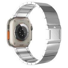 업그레이드 마그네틱 버클 링크 애플 워치 49mm 밴드 8 7 45mm 44mm 조정 가능한 스테인레스 스틸 팔찌 iWatch 4 42mm, Silver, 13.Silver - 42mm