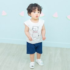 까꿍놀이터 아빠사랑해상하세트 유아 상하세트 민소매 나시티 반바지 리뷰후기
