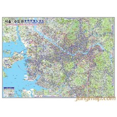 서울수도권 광역전철 노선도 소-중-대 지하철노선도 전철지도 수도권지도, 소형110x78cm롤스크린형(종이코팅재질)