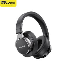 DFMEI AWEI용 VANC 액티브 노이즈 캔슬링 헤드폰 무선 접이식 빅 이어폰, A710블랙