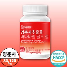 어쩌면 마지막기회  양춘사추출물 가성비 상품_양춘사 추출물 식약청 인증 HACCP 33 120mg 바나바잎 추출물, 1개, 60정