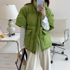 여성용 웰론 패딩 조끼 루즈핏 반소매 베스트 패션 S221028023