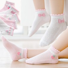 제이셀 K355 봄 여름 여아 여자 유아 아동 어린이 레이스 딸기 메쉬 양말 5켤레 리뷰후기