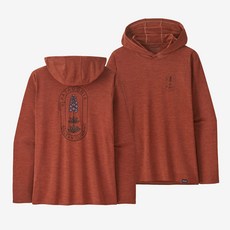 (파타고니아 100%정품) patagonia 우먼즈 캐필린 쿨 그래픽 후드티 Clean Climb Bloom: Burl Red X-Dye