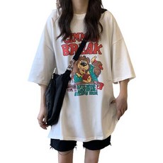 퀸하우스 카툰레터링 박시 롱 티셔츠 리뷰후기