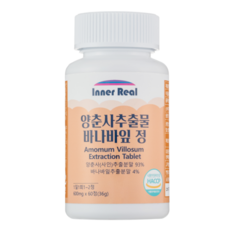 인기상품  양춘사추출물 후기_이너리얼 양춘사 추출물 바나바잎 HACCP 인증 600mg, 1개, 60정