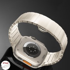 호환 워치용 럭셔리 스트랩 울트라 49mm 8 티타늄 오렌지 밴드 스테인리스 스틸 팔찌 아이워치 7 6 5, 16 starlight 2_06 40mm