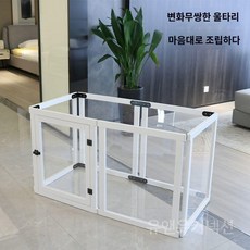 이게 가성비다 애견동반호텔 적극추천_애견호텔장 접이식 보호 철망 교육 가림막 빌라 집 야외 하우스 분양장 칸막이 투명 반려견, 화이트