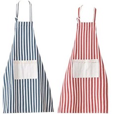 블루산업 스트라이프 앞치마