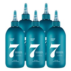 인기폭발  헤드스파7트리트먼트 Best5_헤드스파7 파란눈 블랙 헤어 트리트먼트, 300ml, 5개