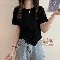 &t;크롭 반팔 !!&t; 러브썸룩 여성 여름 꼬임 크롭 반팔 티셔츠 리뷰후기