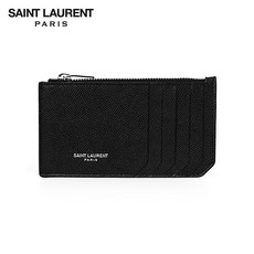 명품 SAINT LAURENT 생로랑 609362 BTY0N 1000 캐비어 프라그망 지퍼 카드지갑