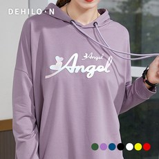 데일로엔 여성용 컬러레터링 라운딩 여성 긴팔 후드 티셔츠 리뷰후기