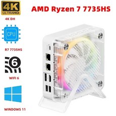 베어본 SZBOX S77 미니 AMD Ryzen 7 8 Windows 11 DDR5 NVME 듀얼 사무실 게임용 4K WiFi 6, 없음, 5.No Ram No Storage - Ryzen 7