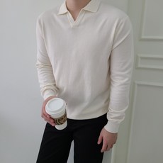 남자 부드러운 니트 오픈카라 티셔츠 15Coor 리뷰후기