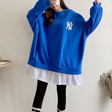빅걸스토리 여성 빅사이즈 뉴욕 레이어드 오버핏 박스 긴팔티셔츠 리뷰후기