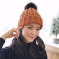 웜니팅 방울 비니 니트모자 털방울 여성 가을 겨울 모자