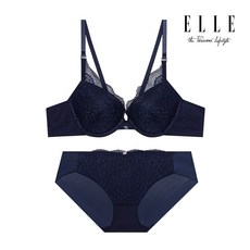 ELLE 엘르 네이비 컵 레이스 브라 팬티 리뷰후기