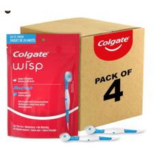 Colgate 콜게이트 맥스 프레시 일회용 미니 칫솔 페퍼민트 24개 4팩, 24 Count (Pack of 4), 1개