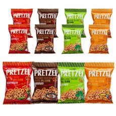 미니프레첼 12봉세트 (매콤한비프맛 3개 + 와사비맛3개 + 볶음양념맛3개+체다치즈맛3개), 1세트