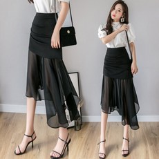 SAARA 롱스커트 랩스커트 쉬폰스커트 롱치마 치마 13A548