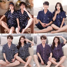 커플잠옷 여름 반팔 반바지 파자마세트 실크 리뷰후기