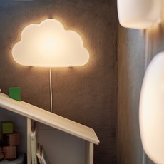 이케아 어린이방조명 우플뤼스트 LED 구름 하트 벽부착등