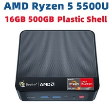 BeelinkSER5미니PC 듀얼HD1000M데스크탑컴퓨터 Win11AMDRyzen55500UDDR416GBNVMESSD WIIF6BT5.24K60Hz, 01R55500U16GB500GB_02EU