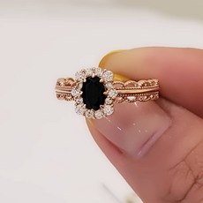 미화by주얼리 14k 블랙 오닉스 미스링 반지 오른손 왼손 검지 중지 반지 리뷰후기