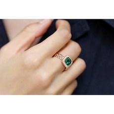 14k 18k 에메랄드 캐보션 볼륨 반지 리뷰후기