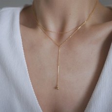 춘게엘 14K 더블 쇄골 체인 골드볼 롱 목걸이 wdn7702 리뷰후기