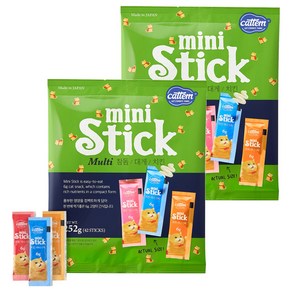 캣템 짜먹는 고양이간식 미니스틱 3종 x 14p 세트, 치킨, 대게, 참돔, 252g, 2세트
