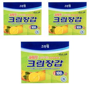 크린랲 슬림핏 크린장갑, 100개입, 3개