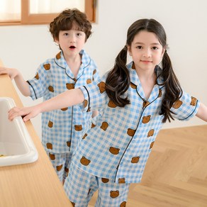 보누맘 아동용 레이온 반팔 잠옷 상하의 세트