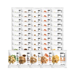 허닭 한입 닭가슴살 큐브 5종 혼합 (떡갈비+새우+깻잎+치즈+갈릭), 50개, 100g
