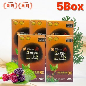[아일라몰] 오디코디365 새치 염색제 샴푸형 5분완성 남성 백모 140g x 5, 5개, 진한갈색