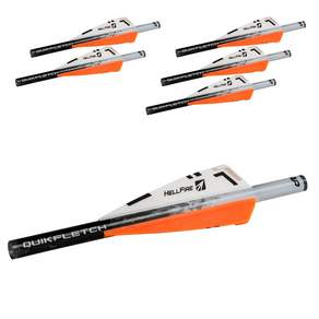 New Archery Products Quick Fletcher Hellfire X 弓射箭裝備 7.6cm, 6入, 白色+橙色