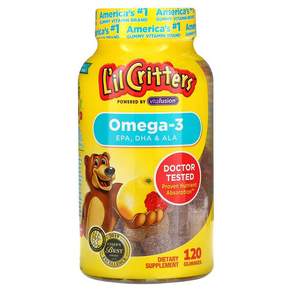 L'il Critters Omega 3 DHA覆盆子檸檬軟糖, 120顆, 1罐