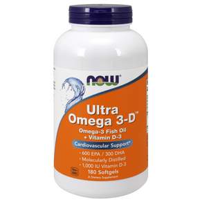 now 健而婷 Ultra Omega 3-D魚油軟膠囊, 180顆, 1罐
