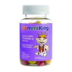 GummiKing 孩童鈣+維生素D素食軟糖, 1瓶, 60顆