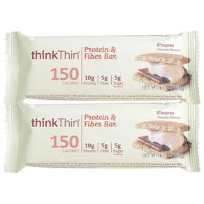 thinkThin 低卡無麩質蛋白纖維能量棒 棉花糖餅乾味, 2條, 40g