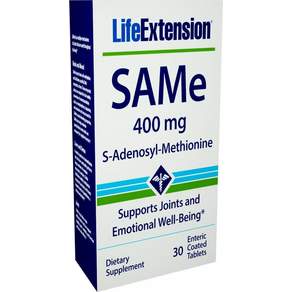 LIFE EXTENSION SAMe腸溶補充錠 400mg, 1盒, 30顆
