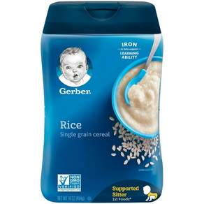 Gerber 嘉寶 孩童穀物麥片副食品, 白米口味, 454g, 1瓶